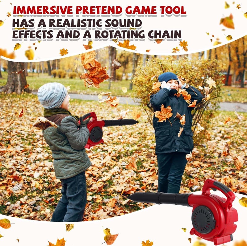 Arrowbash 3 Pcs Toy Gardening Tool Set for Kids Toy Leaf Blower Weed Trimmer Push Lawn Mower Pretend Play Set with Lights and Sounds Christmas Birthday Gifts for Boys Girls - Image 4